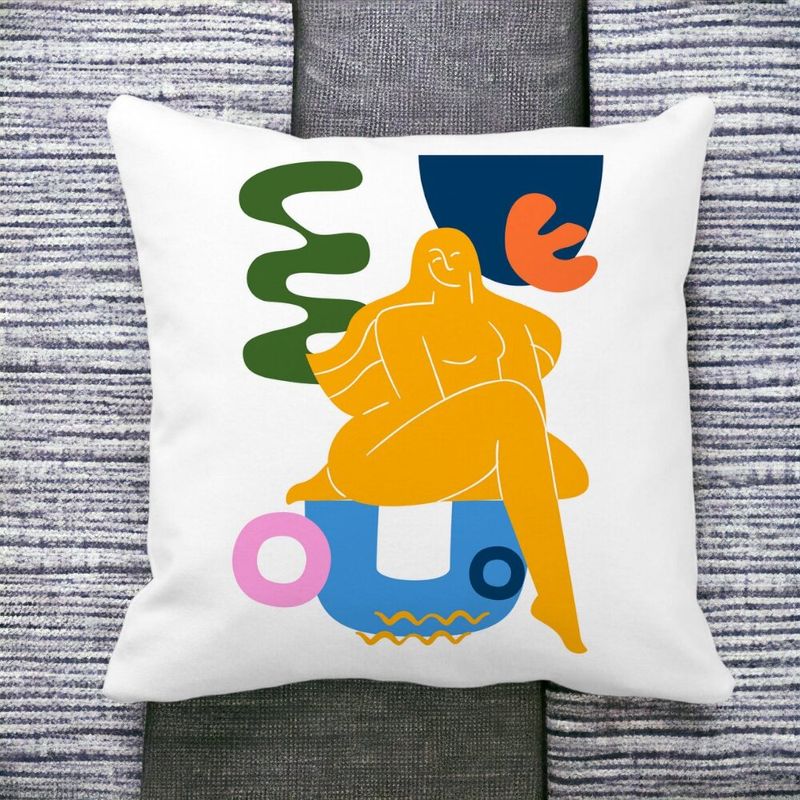 Casa si Gradina - Textile si covoare - Perne si pilote - Perne decorative - Perna Decorativa Patrata Abstracta 3,40x40 cm, Alb mat, Husa Detasabila, Burduf - Infinity.ro