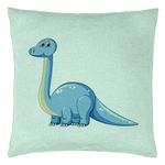 Casa si Gradina - Textile si covoare - Perne si pilote - Perne decorative - Perna Decorativa, Model copii, Blue Dinozaur, 40x40 cm, Verde Menta, Husa Detasabila, Burduf - Infinity.ro
