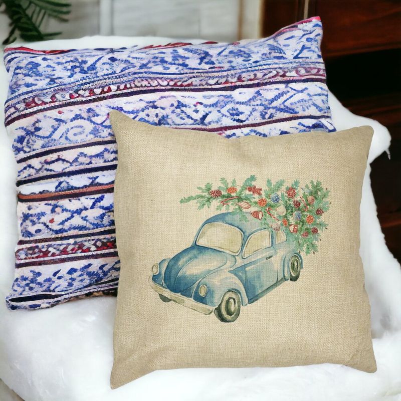 Casa si Gradina - Textile si covoare - Perne si pilote - Perne decorative - Perna Decorativa cu tematica de Craciun, 21, 40x40 cm, Husa Detasabila, Burduf - Infinity.ro