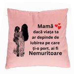 Casa si Gradina - Textile si covoare - Perne si pilote - Perne decorative - Perna Decorativa, Model pentru Mama 1, 40x40 cm, Roz, Husa Detasabila, Burduf - Infinity.ro