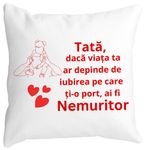 Casa si Gradina - Textile si covoare - Perne si pilote - Perne decorative - Perna Decorativa pentru Tata 2,40x40 cm, Alb mat, Husa Detasabila, Burduf - Infinity.ro
