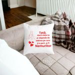 Casa si Gradina - Textile si covoare - Perne si pilote - Perne decorative - Perna Decorativa pentru Tata 2,40x40 cm, Alb mat, Husa Detasabila, Burduf - Infinity.ro