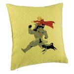 Casa si Gradina - Textile si covoare - Perne si pilote - Perne decorative - Perna Decorativa cu Full Metal Alchemist 2, 40x40 cm, Verde, Husa Detasabila, Burduf - Infinity.ro
