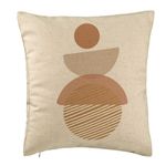 Casa si Gradina - Textile si covoare - Perne si pilote - Perne decorative - Perna Decorativa, Model cu ModeI Abstract Creativ 1, 40x40 cm, Bej, Husa Detasabila, Burduf - Infinity.ro