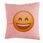 Casa si Gradina - Textile si covoare - Perne si pilote - Perne decorative - Perna Decorativa, Model Emoji Fericit, 40x40 cm, Roz, Husa Detasabila, Burduf - Infinity.ro
