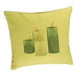 Casa si Gradina - Textile si covoare - Perne si pilote - Perne decorative - Perna Decorativa cu tematica de Craciun, Lumanari 4, 40x40 cm, Verde, Husa Detasabila, Burduf - Infinity.ro