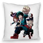 Casa si Gradina - Textile si covoare - Perne si pilote - Perne decorative - Perna Decorativa Fluffy cu My Hero Academia Characters 2, 40x40 cm, Alb, Husa Detasabila, Burduf - Infinity.ro