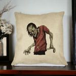 Casa si Gradina - Textile si covoare - Perne si pilote - Perne decorative - Perna Decorativa cu motiv Zombie de Halloween 1, 40x40 cm, Husa Detasabila, Burduf - Infinity.ro