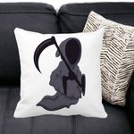 Casa si Gradina - Textile si covoare - Perne si pilote - Perne decorative - Perna Decorativa cu motiv Fantoma de Halloween 3, 40x40 cm, Alb mat, Husa Detasabila, Burduf - Infinity.ro