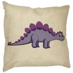 Casa si Gradina - Textile si covoare - Perne si pilote - Perne decorative - Perna Decorativa Patrata copii Dinozaur Mov, 40x40 cm, Husa Detasabila, Burduf - Infinity.ro