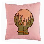 Casa si Gradina - Textile si covoare - Perne si pilote - Perne decorative - Perna Decorativa cu motiv de Halloween 9, 40x40 cm, Roz, Husa Detasabila, Burduf - Infinity.ro