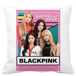 Casa si Gradina - Textile si covoare - Perne si pilote - Perne decorative - Perna Decorativa Patrata Blackpink K-POP, 40x40 cm, Alb mat, Husa Detasabila, Burduf - Infinity.ro