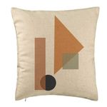 Casa si Gradina - Textile si covoare - Perne si pilote - Perne decorative - Perna Decorativa, Model Forme Geometrice 1, Multicolor, 40x40 cm, Bej, Husa Detasabila, Burduf - Infinity.ro