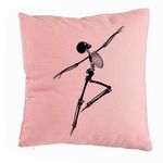 Casa si Gradina - Textile si covoare - Perne si pilote - Perne decorative - Perna Decorativa cu motiv Sechelet de Halloween 3, 40x40 cm, Roz, Husa Detasabila, Burduf - Infinity.ro