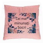 Casa si Gradina - Textile si covoare - Perne si pilote - Perne decorative - Perna Decorativa pentru Socri 1, 40x40 cm, Roz, Husa Detasabila, Burduf - Infinity.ro