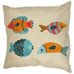 Casa si Gradina - Textile si covoare - Perne si pilote - Perne decorative - Perna Decorativa Patrata Multicolor Pesti, 40x40 cm, Husa Detasabila, Burduf - Infinity.ro