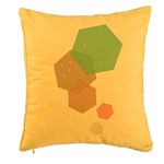 Casa si Gradina - Textile si covoare - Perne si pilote - Perne decorative - Perna Decorativa, Model Forme Geometrice 2, Multicolor, 40x40 cm, Galben, Husa Detasabila, Burduf - Infinity.ro