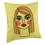 Casa si Gradina - Textile si covoare - Perne si pilote - Perne decorative - Perna Decorativa, Model Paint, 40x40 cm, Verde, Husa Detasabila, Burduf - Infinity.ro