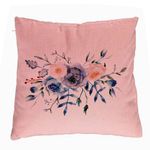 Casa si Gradina - Textile si covoare - Perne si pilote - Perne decorative - Perna Decorativa, Model Florale Rozstre, 40x40 cm, Roz, Husa Detasabila, Burduf - Infinity.ro