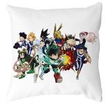 Casa si Gradina - Textile si covoare - Perne si pilote - Perne decorative - Perna Decorativa cu My Hero Academia Characters, 40x40 cm, Alb mat, Husa Detasabila, Burduf - Infinity.ro