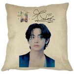 Casa si Gradina - Textile si covoare - Perne si pilote - Perne decorative - Perna Decorativa BTS Army Colorat, 40x40 cm, Husa Detasabila, Burduf - Infinity.ro