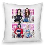 Casa si Gradina - Textile si covoare - Perne si pilote - Perne decorative - Perna Decorativa Fluffy BlackPink, Model 5, 40x40 cm, Husa Detasabila, Burduf - Infinity.ro