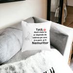 Casa si Gradina - Textile si covoare - Perne si pilote - Perne decorative - Perna Decorativa pentru Tata 8,40x40 cm, Alb mat, Husa Detasabila, Burduf - Infinity.ro