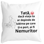 Casa si Gradina - Textile si covoare - Perne si pilote - Perne decorative - Perna Decorativa pentru Tata 8,40x40 cm, Alb mat, Husa Detasabila, Burduf - Infinity.ro