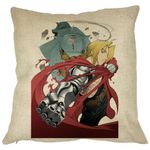 Casa si Gradina - Textile si covoare - Perne si pilote - Perne decorative - Perna Decorativa cu Full Metal Alchemist Edward Elric, 40x40 cm, Husa Detasabila, Burduf - Infinity.ro