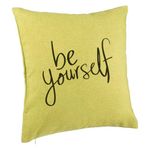 Casa si Gradina - Textile si covoare - Perne si pilote - Perne decorative - Perna Decorativa, Model Be Yourself, 40x40 cm, Verde, Husa Detasabila, Burduf - Infinity.ro