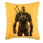 Casa si Gradina - Textile si covoare - Perne si pilote - Perne decorative - Perna Decorativa cu The Witcher 2, 40x40 cm, Galben, Husa Detasabila, Burduf - Infinity.ro