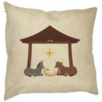 Casa si Gradina - Textile si covoare - Perne si pilote - Perne decorative - Perna Decorativa cu tematica de Craciun, Nasterea Sperantei, 40x40 cm, Husa Detasabila, Burduf - Infinity.ro