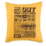 Casa si Gradina - Textile si covoare - Perne si pilote - Perne decorative - Perna Decorativa, Model Classic Quotes, 40x40 cm, Galben, Husa Detasabila, Burduf - Infinity.ro