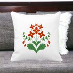 Casa si Gradina - Textile si covoare - Perne si pilote - Perne decorative - Perna Decorativa Patrata Florale Rosii, 40x40 cm, Alb mat, Husa Detasabila, Burduf - Infinity.ro