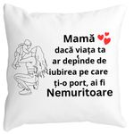 Casa si Gradina - Textile si covoare - Perne si pilote - Perne decorative - Perna Decorativa pentru Mama 10,40x40 cm, Alb mat, Husa Detasabila, Burduf - Infinity.ro