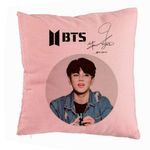 Casa si Gradina - Textile si covoare - Perne si pilote - Perne decorative - Perna Decorativa BTS Jimin, 40x40 cm, Roz, Husa Detasabila, Burduf - Infinity.ro