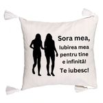 Casa si Gradina - Textile si covoare - Perne si pilote - Perne decorative - Perna Decorativa cu Franjuri Sora mea 15, 45x45 cm, Cu fermoar - Infinity.ro