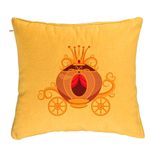 Casa si Gradina - Textile si covoare - Perne si pilote - Perne decorative - Perna Decorativa, Model Caleasca Regala, 40x40 cm, Galben, Husa Detasabila, Burduf - Infinity.ro