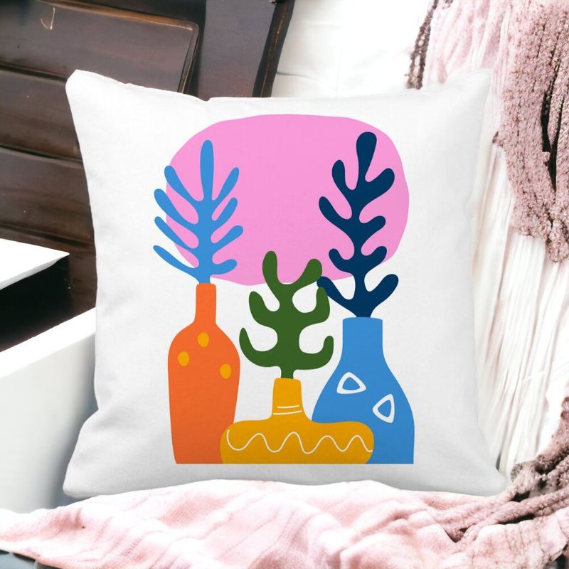 Casa si Gradina - Textile si covoare - Perne si pilote - Perne decorative - Perna Decorativa Patrata Abstracta 2,40x40 cm, Alb mat, Husa Detasabila, Burduf - Infinity.ro