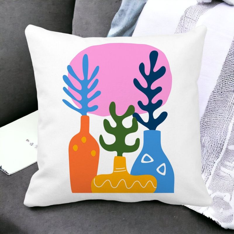 Casa si Gradina - Textile si covoare - Perne si pilote - Perne decorative - Perna Decorativa Patrata Abstracta 2,40x40 cm, Alb mat, Husa Detasabila, Burduf - Infinity.ro