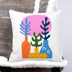 Casa si Gradina - Textile si covoare - Perne si pilote - Perne decorative - Perna Decorativa Patrata Abstracta 2,40x40 cm, Alb mat, Husa Detasabila, Burduf - Infinity.ro