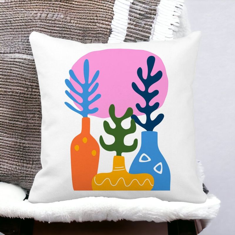 Casa si Gradina - Textile si covoare - Perne si pilote - Perne decorative - Perna Decorativa Patrata Abstracta 2,40x40 cm, Alb mat, Husa Detasabila, Burduf - Infinity.ro