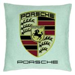 Casa si Gradina - Textile si covoare - Perne si pilote - Perne decorative - Perna Decorativa, Model Porsche, 40x40 cm, Verde Menta, Husa Detasabila, Burduf - Infinity.ro