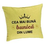 Casa si Gradina - Textile si covoare - Perne si pilote - Perne decorative - Perna Decorativa pentru Bunica 11, 40x40 cm, Verde, Husa Detasabila, Burduf - Infinity.ro