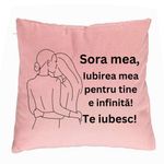 Casa si Gradina - Textile si covoare - Perne si pilote - Perne decorative - Perna Decorativa Sora mea 10, 40x40 cm, Roz, Husa Detasabila, Burduf - Infinity.ro