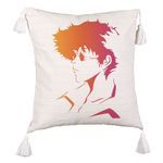 Casa si Gradina - Textile si covoare - Perne si pilote - Perne decorative - Perna Decorativa cu Franjuri cu Cowboy Bebop 2, 45x45 cm, Ecru, Cu fermoar - Infinity.ro