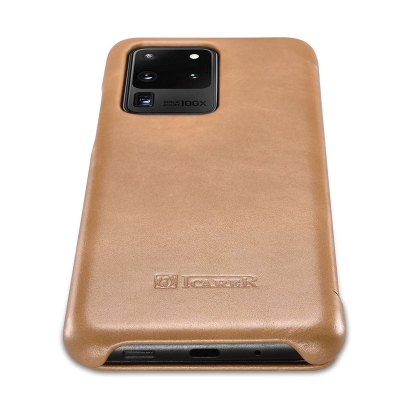Laptop, Telefoane si Tablete - Telefoane mobile si accesorii - Accesorii Telefoane - Huse telefoane - Husa de protectie Flip Cover pentru Samsung Galaxy S20 Ultra, Maro - Infinity.ro