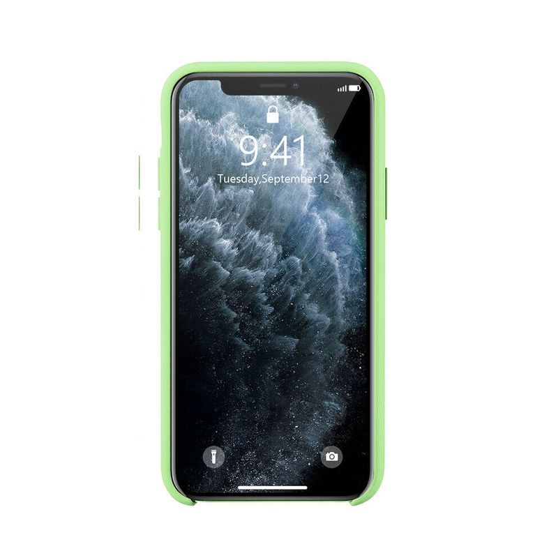 Laptop, Telefoane si Tablete - Telefoane mobile si accesorii - Accesorii Telefoane - Huse telefoane - Husa de protectie spate cu logo Apple pentru iPhone 11 Pro, silicon, Verde - Infinity.ro