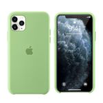Laptop, Telefoane si Tablete - Telefoane mobile si accesorii - Accesorii Telefoane - Huse telefoane - Husa de protectie spate cu logo Apple pentru iPhone 11 Pro, silicon, Verde - Infinity.ro