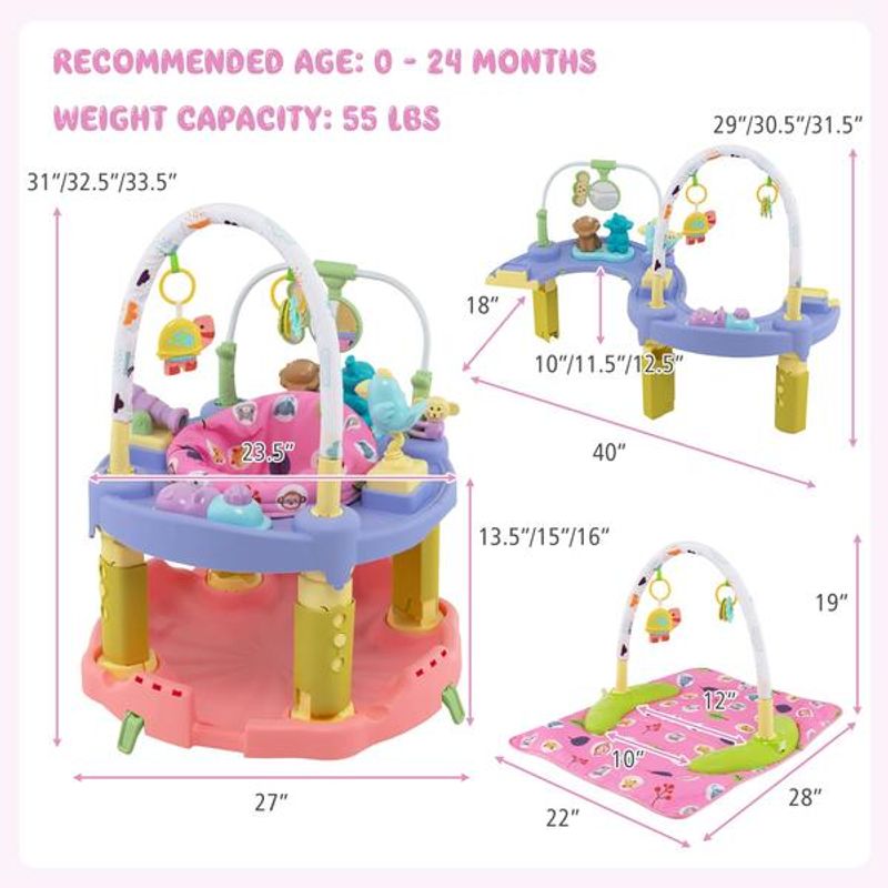 Jucarii, Copii si Bebe - Jucarii si jocuri - Jucarii & jocuri educative - Jucarii interactive - Centru de activitati pentru fetite Rainforest New Baby Jumperoo - Infinity.ro